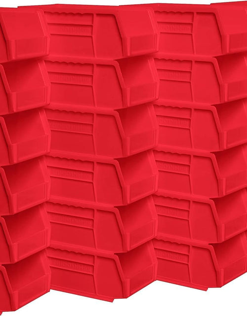 Load image into Gallery viewer, 30220 Akrobins Plastic Hanging Stackable Storage Organizer Bin, 7-Inch X 4-Inch X 3-Inch, Red, 24-Pack
