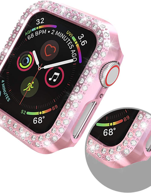 Load image into Gallery viewer, [5-Pack] Protector Case Compatible with Apple Watch Series 3 Series 2 Series 1 38Mm Cover, Double Row Bling Crystal Diamonds Protective Cover PC Plated Bumper Frame Accessories (5 Colors, 38Mm)
