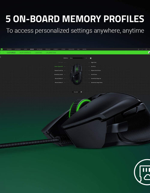 Load image into Gallery viewer, Basilisk V2 Wired Gaming Mouse: 20K DPI Optical Sensor, Fastest Gaming Mouse Switch, Chroma RGB Lighting, 11 Programmable Buttons, Classic Black
