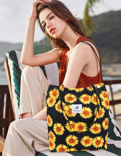 Load image into Gallery viewer, Women’S Corduroy Canvas Cow Tote Shoulder Purse
