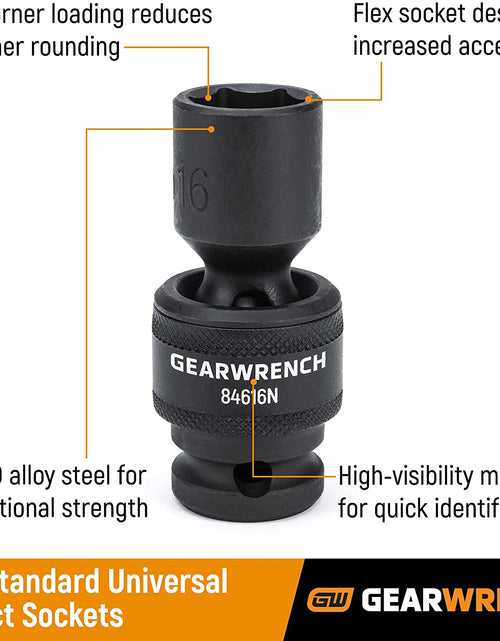 Load image into Gallery viewer, 13 Pc. 1/2" Drive 6 Pt. Standard Universal Impact Socket Set, SAE - 84938N
