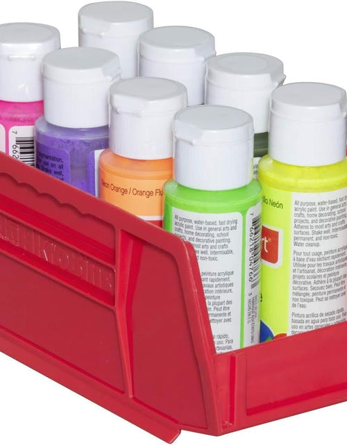 Load image into Gallery viewer, 30220 Akrobins Plastic Hanging Stackable Storage Organizer Bin, 7-Inch X 4-Inch X 3-Inch, Red, 24-Pack
