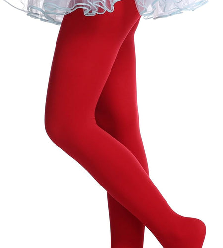 Girls Tights, Semi Opaque Footed Tights, Microfiber Tights