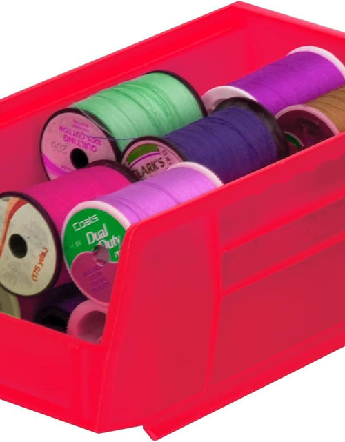 Load image into Gallery viewer, 30220 Akrobins Plastic Hanging Stackable Storage Organizer Bin, 7-Inch X 4-Inch X 3-Inch, Red, 24-Pack
