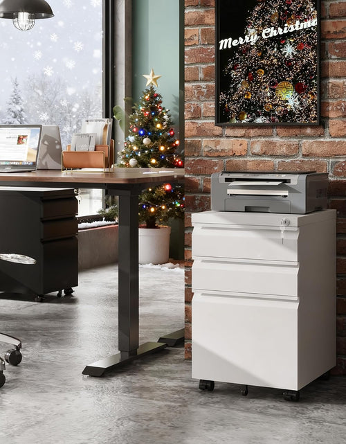 Load image into Gallery viewer, 3 Drawer Mobile File Cabinet under Desk Office, Fully Assembled except Casters, Letter/Legal Size, White
