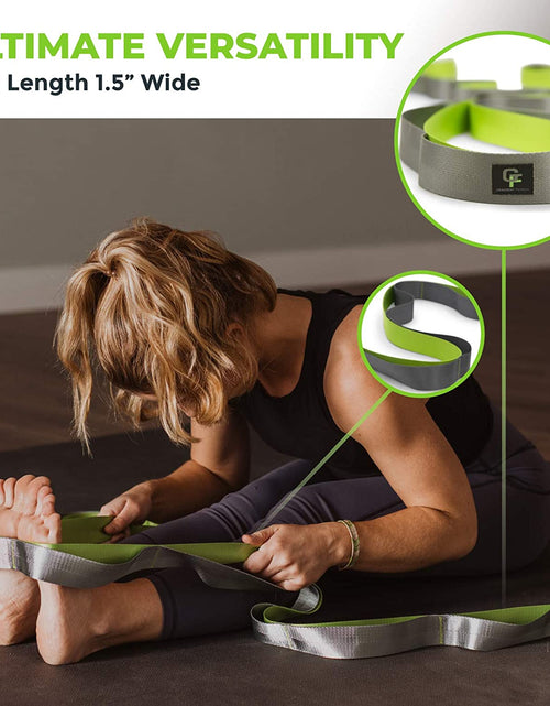 Load image into Gallery viewer, Stretching Strap, Premium Quality Multi-Loop Strap, Neoprene Padded Handles, 12 Loops, 1.5" W X 8' L
