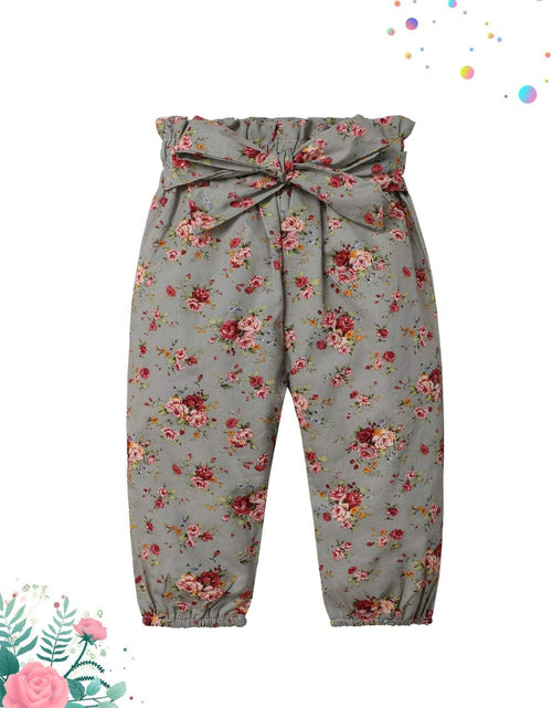 Load image into Gallery viewer, Newborn Baby Girl Clothes Ribbed Ruffle Sleeve Romper + Floral Pants + Headband Cute Infant Baby Girl Outfit 3Pcs
