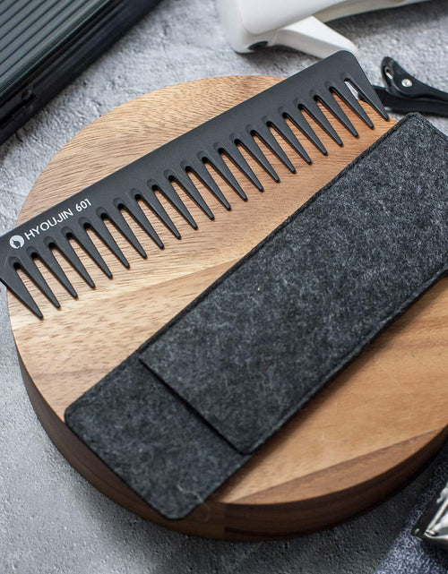 Load image into Gallery viewer, 601 Black Carbon Wide Tooth Comb Detangling Comb Detangler Hair Comb for Long Wet Hair Hair Straighten Curly Hair 230℃ Heat Resistan
