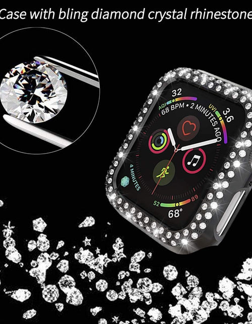 Load image into Gallery viewer, [5-Pack] Protector Case Compatible with Apple Watch Series 3 Series 2 Series 1 38Mm Cover, Double Row Bling Crystal Diamonds Protective Cover PC Plated Bumper Frame Accessories (5 Colors, 38Mm)
