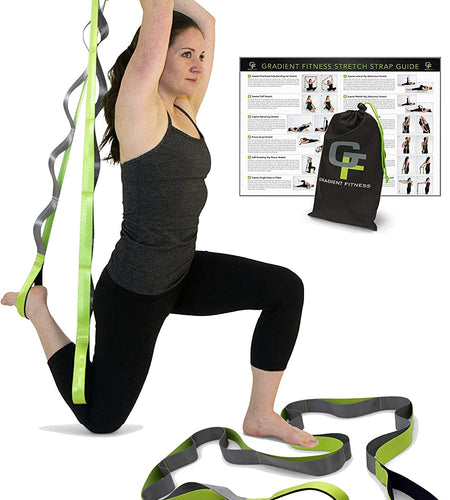 Stretching Strap, Premium Quality Multi-Loop Strap, Neoprene Padded Handles, 12 Loops, 1.5" W X 8' L