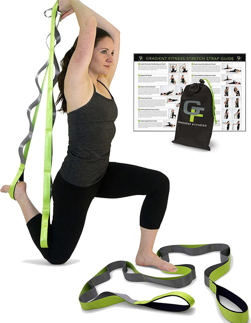 Load image into Gallery viewer, Stretching Strap, Premium Quality Multi-Loop Strap, Neoprene Padded Handles, 12 Loops, 1.5" W X 8' L
