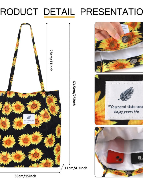 Load image into Gallery viewer, Women’S Corduroy Canvas Cow Tote Shoulder Purse

