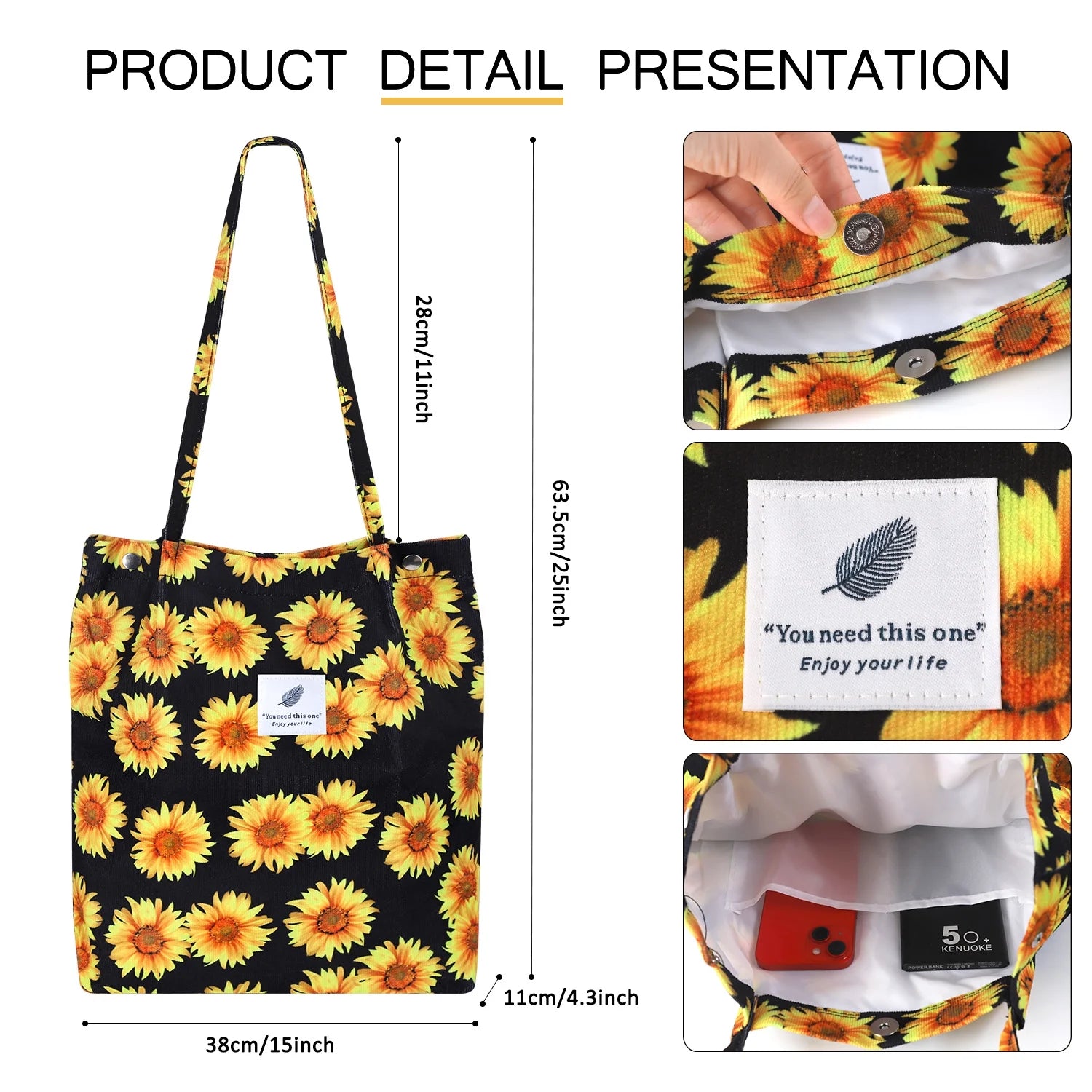 Women’S Corduroy Canvas Cow Tote Shoulder Purse