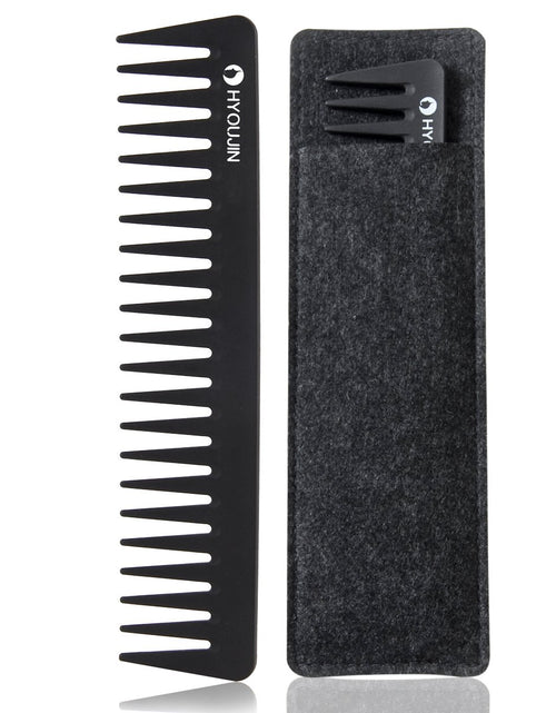 Load image into Gallery viewer, 601 Black Carbon Wide Tooth Comb Detangling Comb Detangler Hair Comb for Long Wet Hair Hair Straighten Curly Hair 230℃ Heat Resistan
