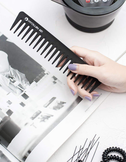 Load image into Gallery viewer, 601 Black Carbon Wide Tooth Comb Detangling Comb Detangler Hair Comb for Long Wet Hair Hair Straighten Curly Hair 230℃ Heat Resistan
